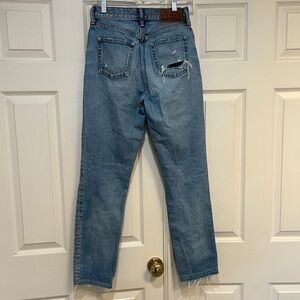 Moussy Vintage Women’s Straight Distressed Blue Washed Jeans Denim Pants Size 27